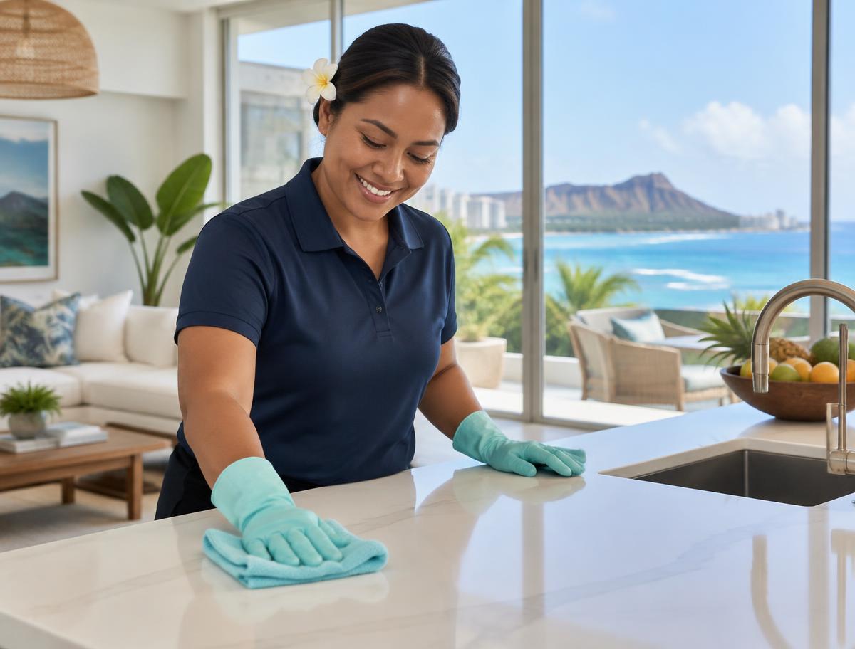 Tidal Cleaners professional caring for an Oahu home